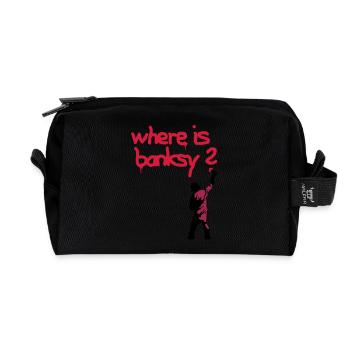 where is banksy - Recycelte Kulturtasche - Schwarz - Vorne