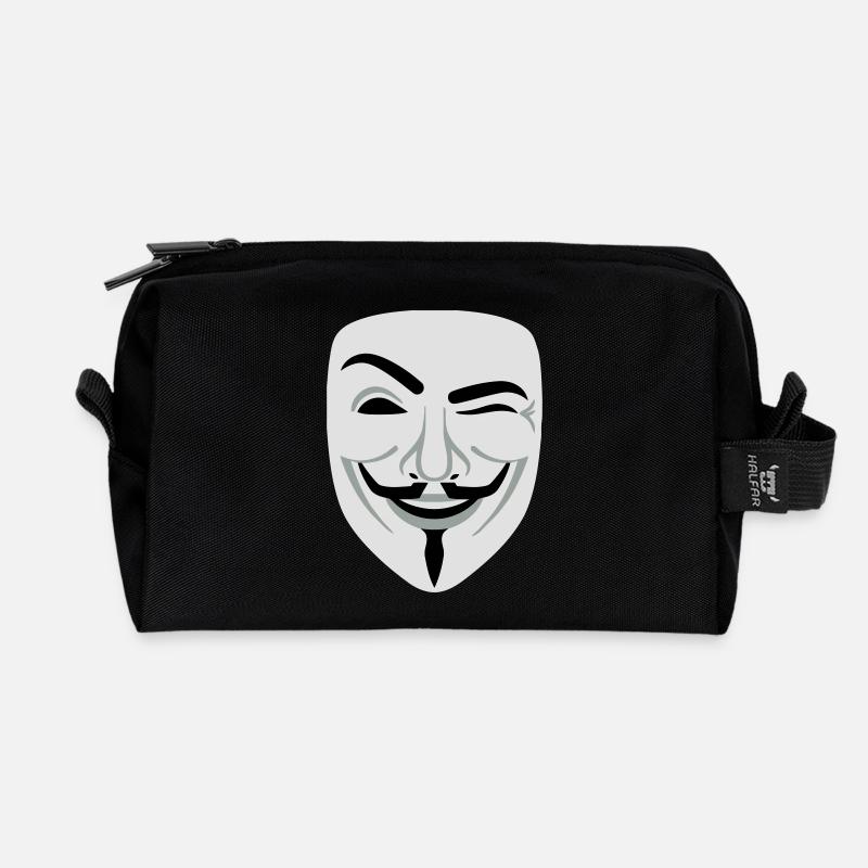 Fun Guy Fawkes Anonymous - Recycelte Kulturtasche - Schwarz