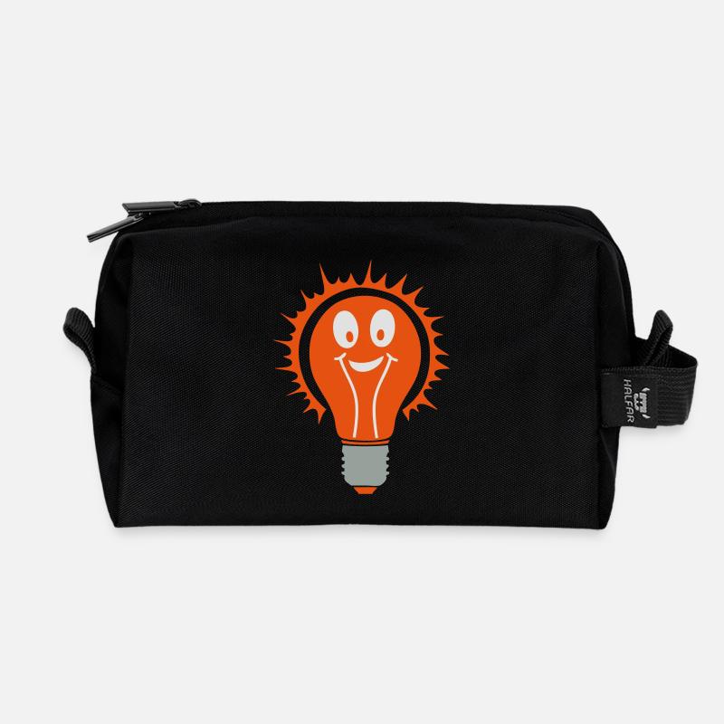 Glühbirne Glühbirne smiley birne - Recycelte Kulturtasche - Schwarz