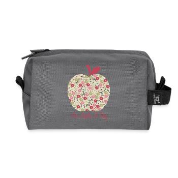 pomme liberty rose - Trousse de toilette en tissu recyclé - anthracite - Devant