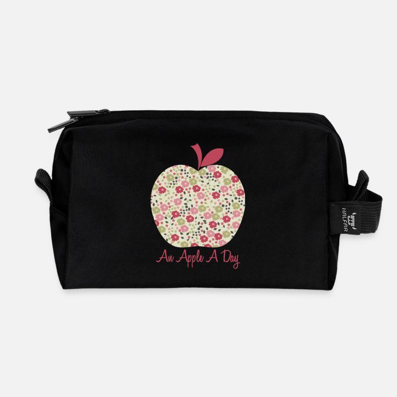 rosa liberty Apfel - Recycelte Kulturtasche - Schwarz