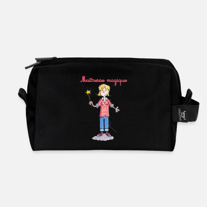 Danger ecole maîtresse magique [mp] - Trousse de toilette en tissu recyclé - noir