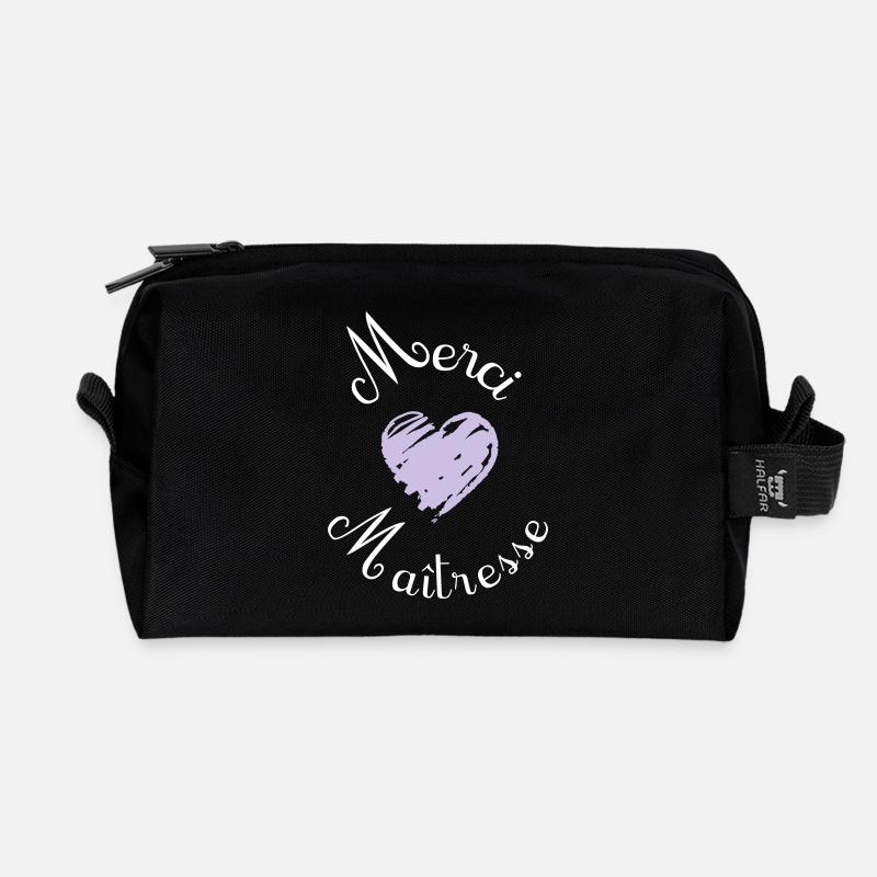 merci maîtresse cadeau fin année - Recycelte Kulturtasche - Schwarz
