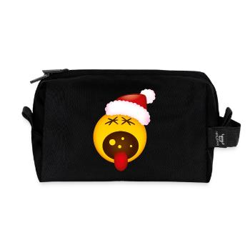 Smiley Christmas Scream - Recycled Toiletry Zip Bag - black - Front