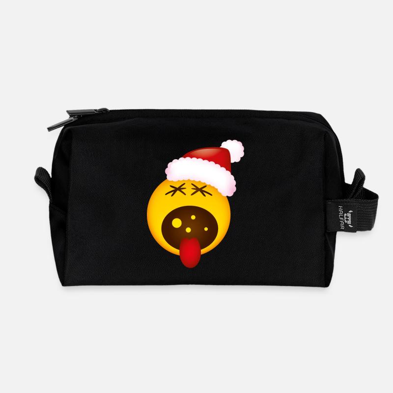 Smiley Christmas Scream - Recycelte Kulturtasche - Schwarz