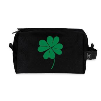 klee mit 4 blaettern - Recycelte Kulturtasche - Schwarz - Vorne