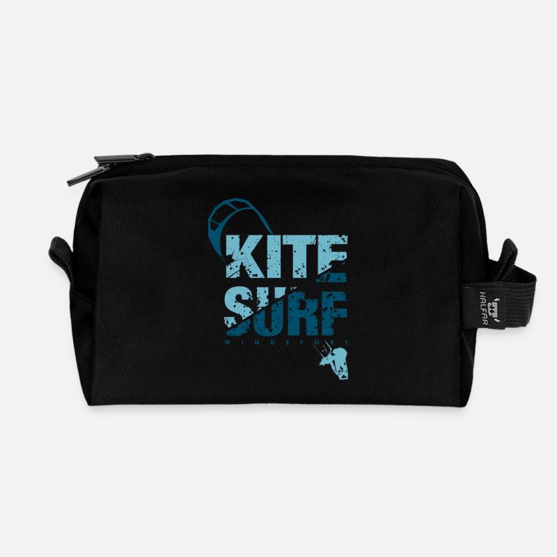 KITE SURF 3 - Recycelte Kulturtasche - Schwarz
