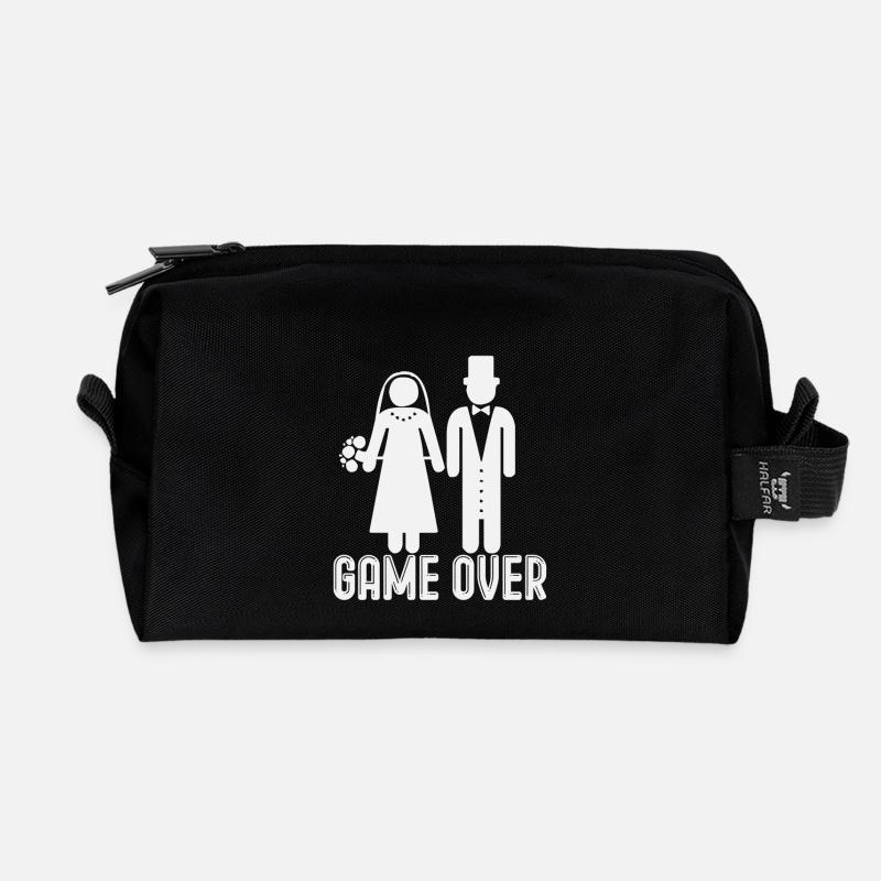 Game Over Hochzeit Paar Silhouette - Recycelte Kulturtasche - Schwarz