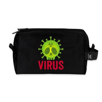 Tête de mort virus - Trousse de toilette en tissu recyclé - noir - Devant