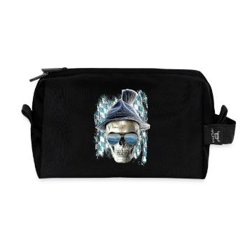 Bavarian skull - Recycled Toiletry Zip Bag - black - Front
