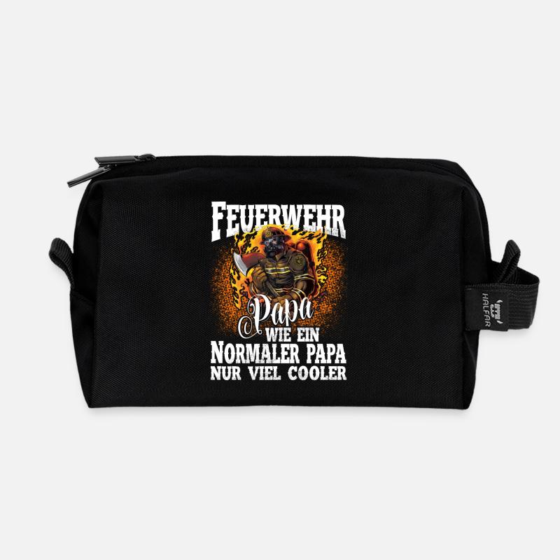 Feuerwehr Papa - Recycelte Kulturtasche - Schwarz