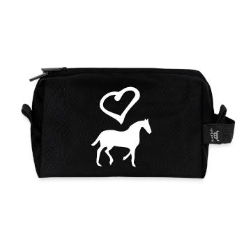 Pferd - Recycelte Kulturtasche - Schwarz - Vorne