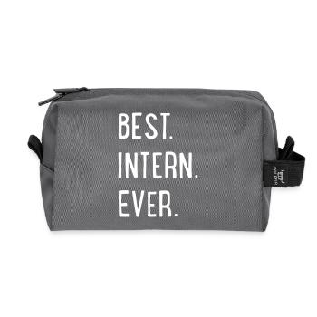 best intern - Recycled Toiletry Zip Bag - anthracite - Front