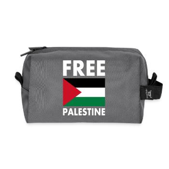 Free palestine - Recycled Toiletry Zip Bag - anthracite - Front