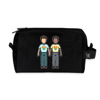 LGBT Mariage homosexuel Sexualité de cœur - Trousse de toilette en tissu recyclé - noir - Devant
