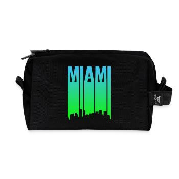 Miami Skyline Gradient - Recycled Toiletry Zip Bag - black - Front