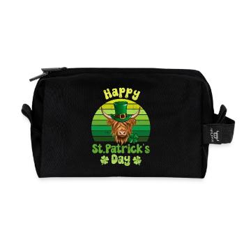 St. Patrick's Tag Schottisches Hochlandrind - Recycelte Kulturtasche - Schwarz - Vorne