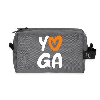 Yoga Herz Handschrift Comic Vektor Meditation Fan - Recycelte Kulturtasche - Anthrazit - Vorne