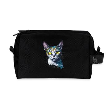 Mignon Splash Art Cat Design - Trousse de toilette en tissu recyclé - noir - Devant