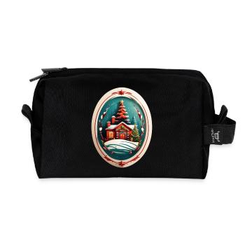 Cabane de Noël - Trousse de toilette en tissu recyclé - noir - Devant