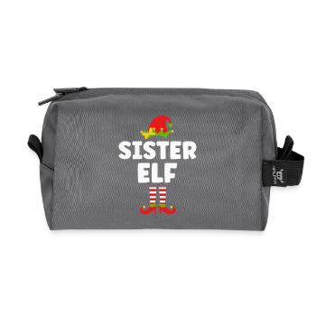 Sister Elf Christmas - Recycled Toiletry Zip Bag - anthracite - Front