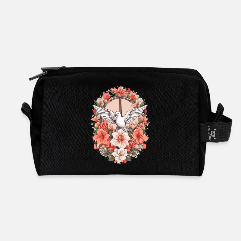Friedenszeichen mit Taube - Recycelte Kulturtasche - Schwarz