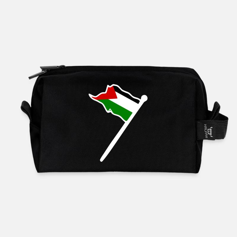 Free palestine - Recycelte Kulturtasche - Schwarz