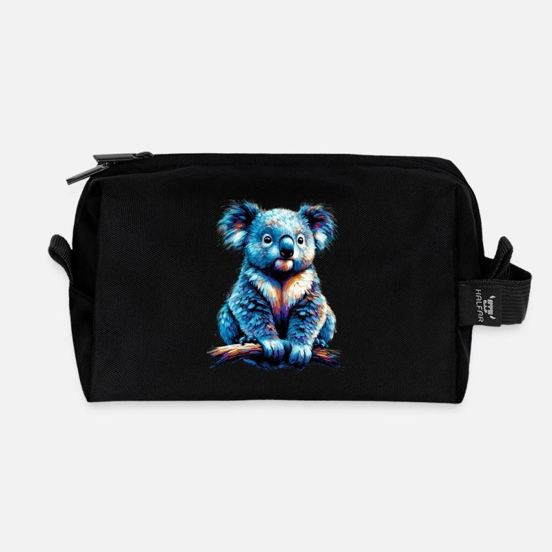 Koala - Recycelte Kulturtasche - Schwarz