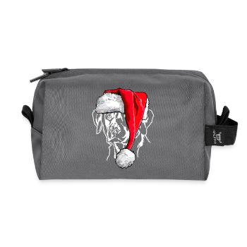 Santa Labrador Christmas Labbi Dog Wilsigns - Recycled Toiletry Zip Bag - anthracite - Front