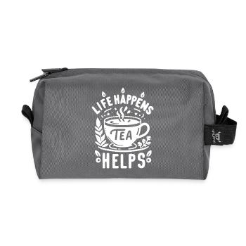 Life Happens Tee hilft - Recycelte Kulturtasche - Anthrazit - Vorne