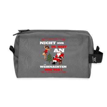 Weihnachtsmann im Stripclub - Recycelte Kulturtasche - Anthrazit - Vorne