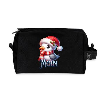 Moin Möwe Weihnachten - Recycelte Kulturtasche - Schwarz - Vorne