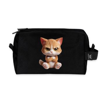 Chat sinistre 2 - Trousse de toilette en tissu recyclé - noir - Devant