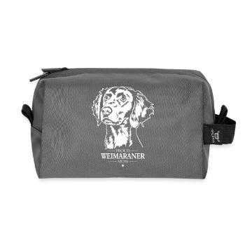 Weimaraner Langhaar Mom Hunde Jagdhunde Wilsigns - Recycelte Kulturtasche - Anthrazit - Vorne