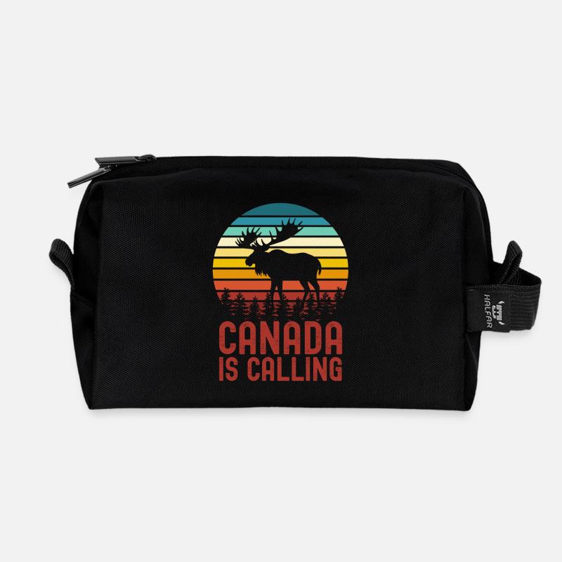 Kanada Elch - Recycelte Kulturtasche - Schwarz