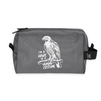 Un faucon en costume humain - Trousse de toilette en tissu recyclé - anthracite - Devant