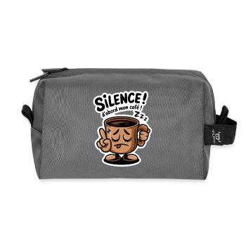 Be quiet! First My Coffee - Humor - Recycled Toiletry Zip Bag - anthracite - Front