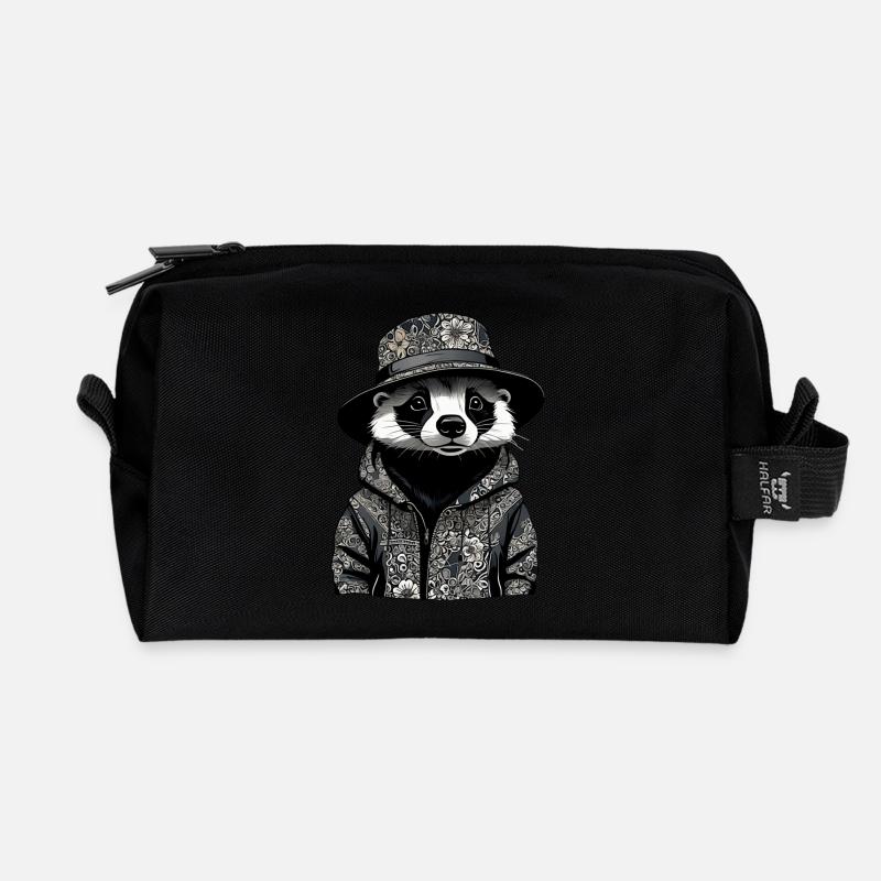 Dachs Bucket-Hat - Recycelte Kulturtasche - Schwarz
