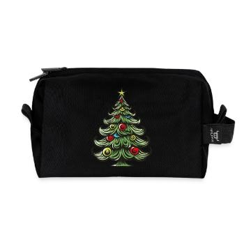 Christmas Tree - Recycled Toiletry Zip Bag - black - Front