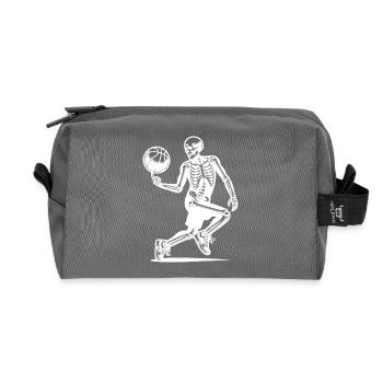Skeleton Halloween Basketball Ball Sports - Recycled Toiletry Zip Bag - anthracite - Front