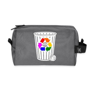 Peace Recycling Peace Sign - Recycled Toiletry Zip Bag - anthracite - Front