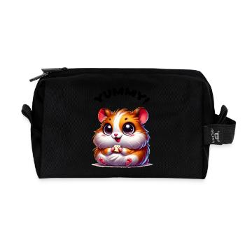 Hamster yummy - Recycled Toiletry Zip Bag - black - Front