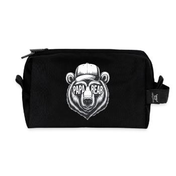 Papa Bear | Proud family man - Recycled Toiletry Zip Bag - black - Front