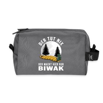 biwak bushcraft wildcamping survival adventure - Recycelte Kulturtasche - Anthrazit - Vorne