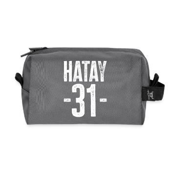 Proud Kurds from Hatay – Number 31 - Recycled Toiletry Zip Bag - anthracite - Front