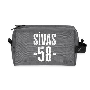 Sivas 58 – Tradition and History from Türkiye - Recycled Toiletry Zip Bag - anthracite - Front