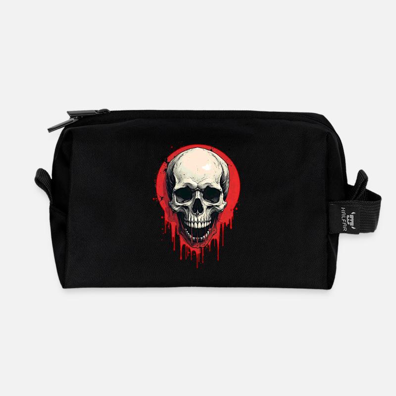 Totenkopf - Recycelte Kulturtasche - Schwarz