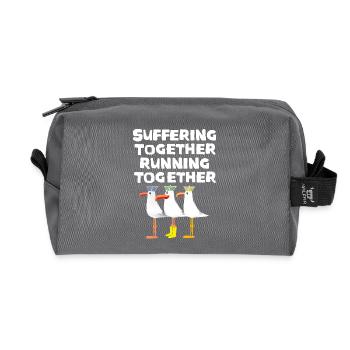 Running Suffering Jogging Running Group Fitness Gift - Recycled Toiletry Zip Bag - anthracite - Front