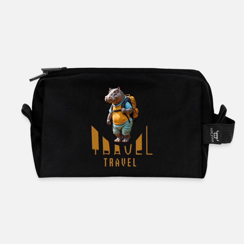 Hippo - Recycled Toiletry Zip Bag - black