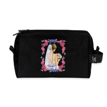 Bride To Be - Girly Girl - Recycled Toiletry Zip Bag - black - Front
